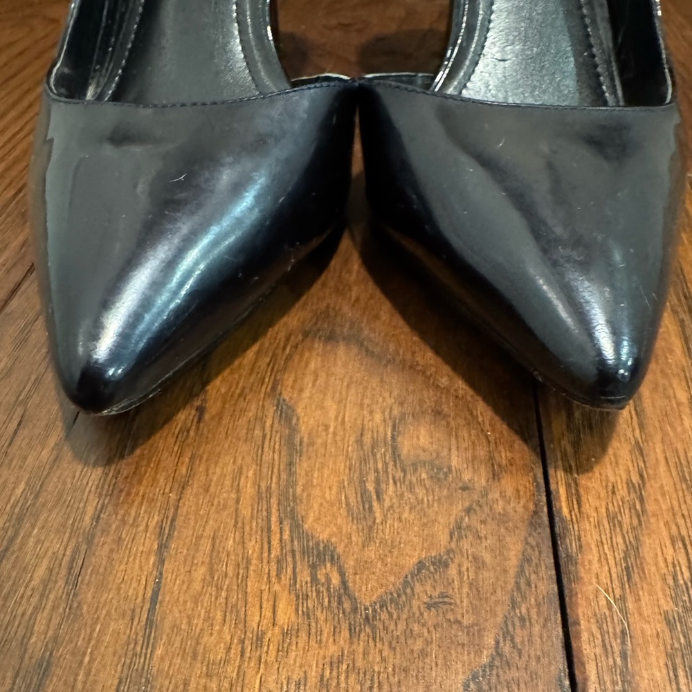 WHITE HOUSE BLACK MARKET Patent Leather Pumps Heels Midnight Blue 9.5 - Picture 15 of 15